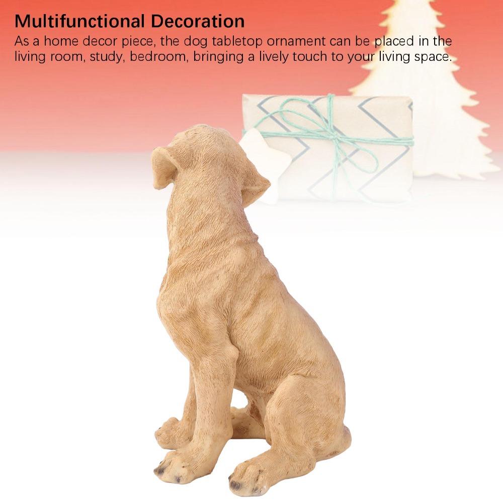 Resin Dog Statue Anti Fade Dog Decorative Figurine Cute Puppy Statue Home