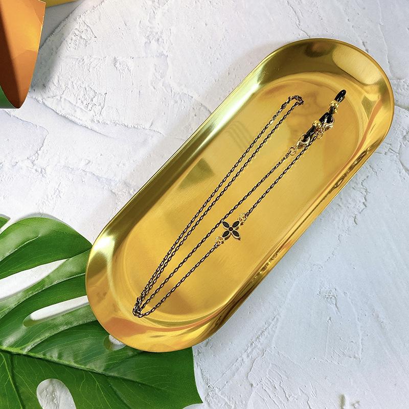 Retro Metal Glasses Chain Lucky Four-Leaf Clover Personality Niche Design Sense Fashionable Women S Small Fresh Mask Chain