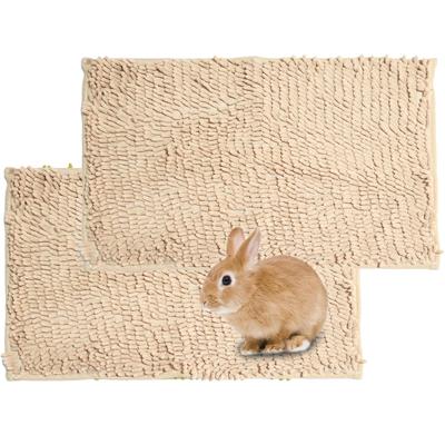 Silver & Style Washable Rabbit Cage Floor Mat, Non-Slip, Absorbent, Breathable, for Hamsters and Guinea Pigs (Beige, 2 Pieces, 60cm X 40cm)