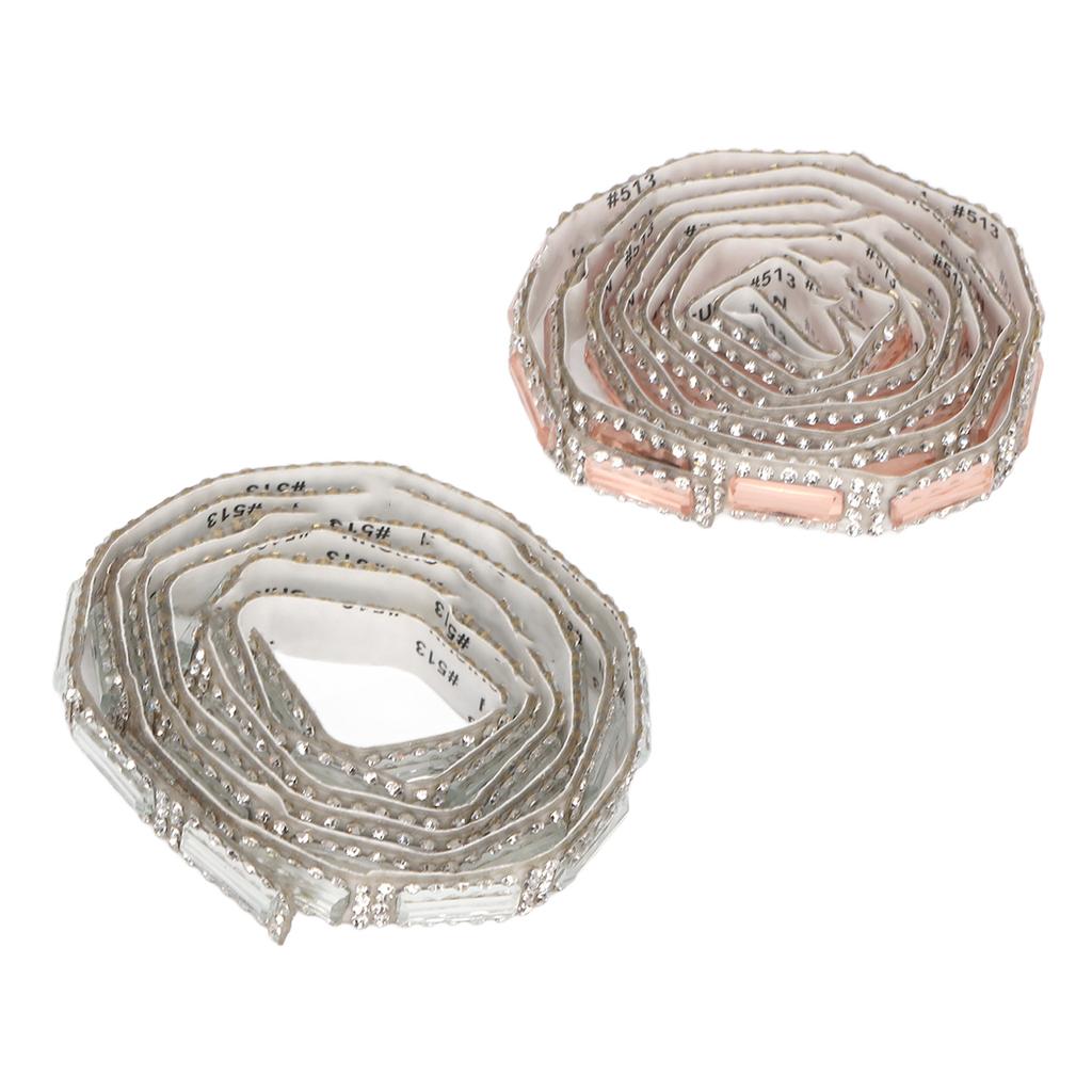 6 Meter Selbstklebendes Strassband 1cm Glänzendes Champagnerweißes Strassband für DIY