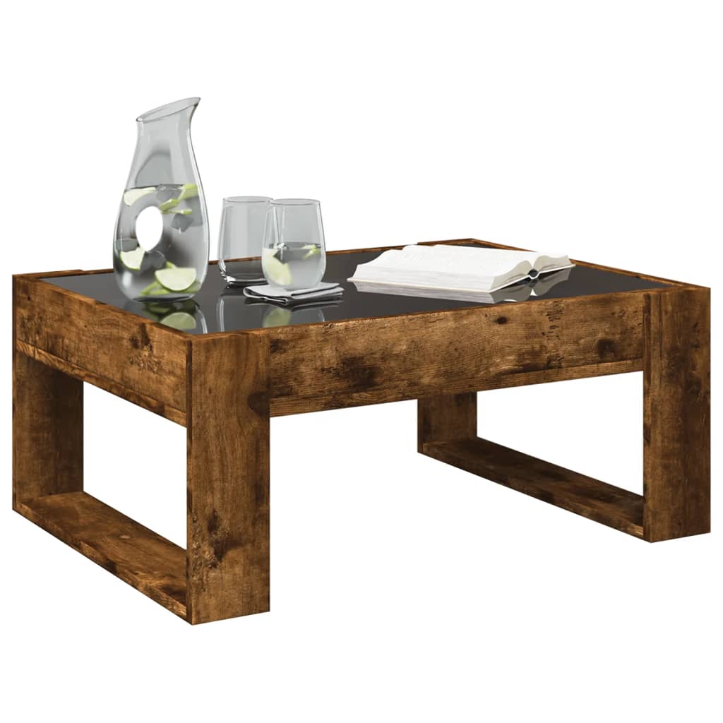 Infinity LED Coffee Table in Smoked Oak 70 x 53 x 30 cm