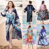 Cárdigan con Estampado Abierto Tallas Grandes para Mujer, Caftán Suelto para Cubrir en la Playa, Bata Fluida de Vacaciones 0992 KTY