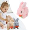 Realistic Bunny Toy Plush Interactive Easter Electronic Hopping Bunny Toy with Sound Wiggle Ears for Birthday Gift Pink
