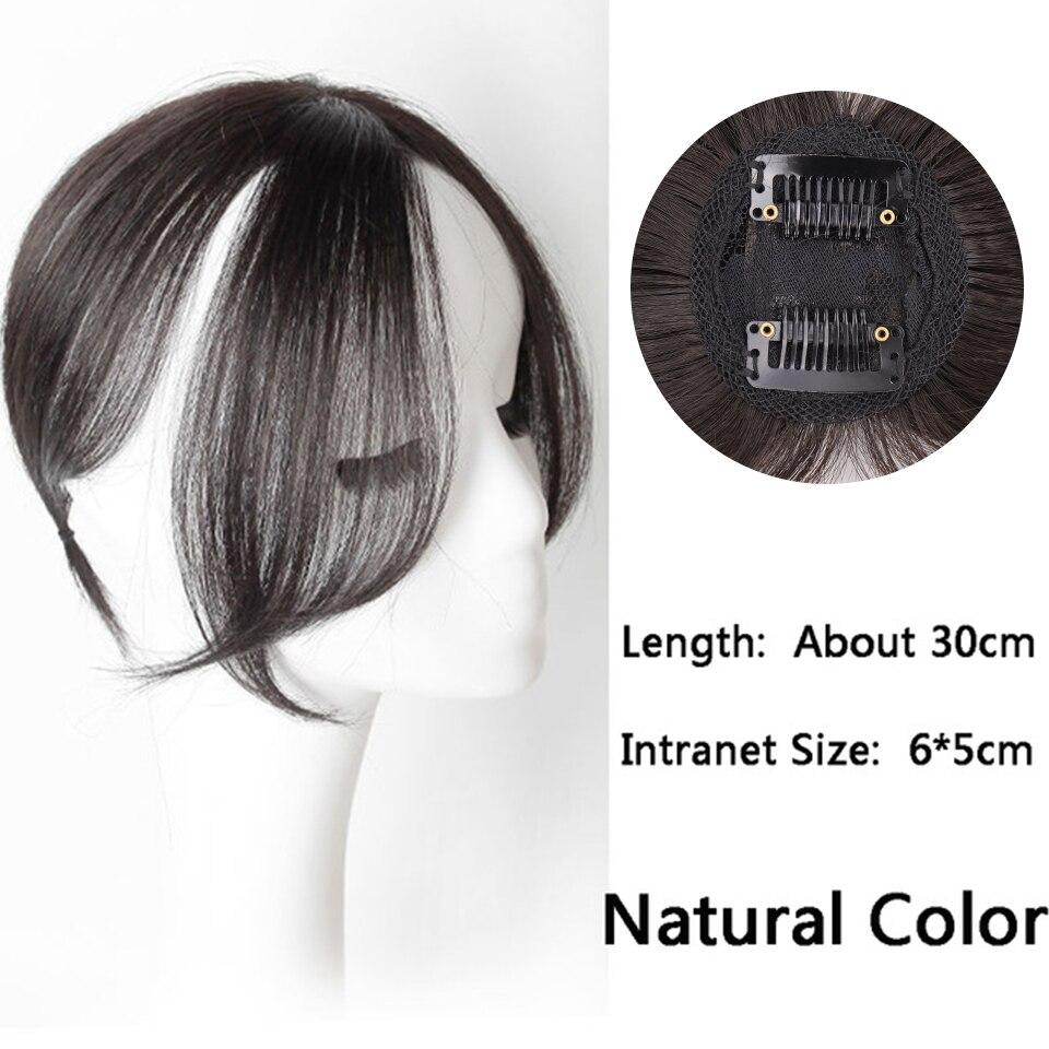 LUPU Women's Synthetic Hair Bangs 3D Bangs Hairpiece Clip In Hair Extension Heat Resistant Fake Hair French Middle Part Bangs