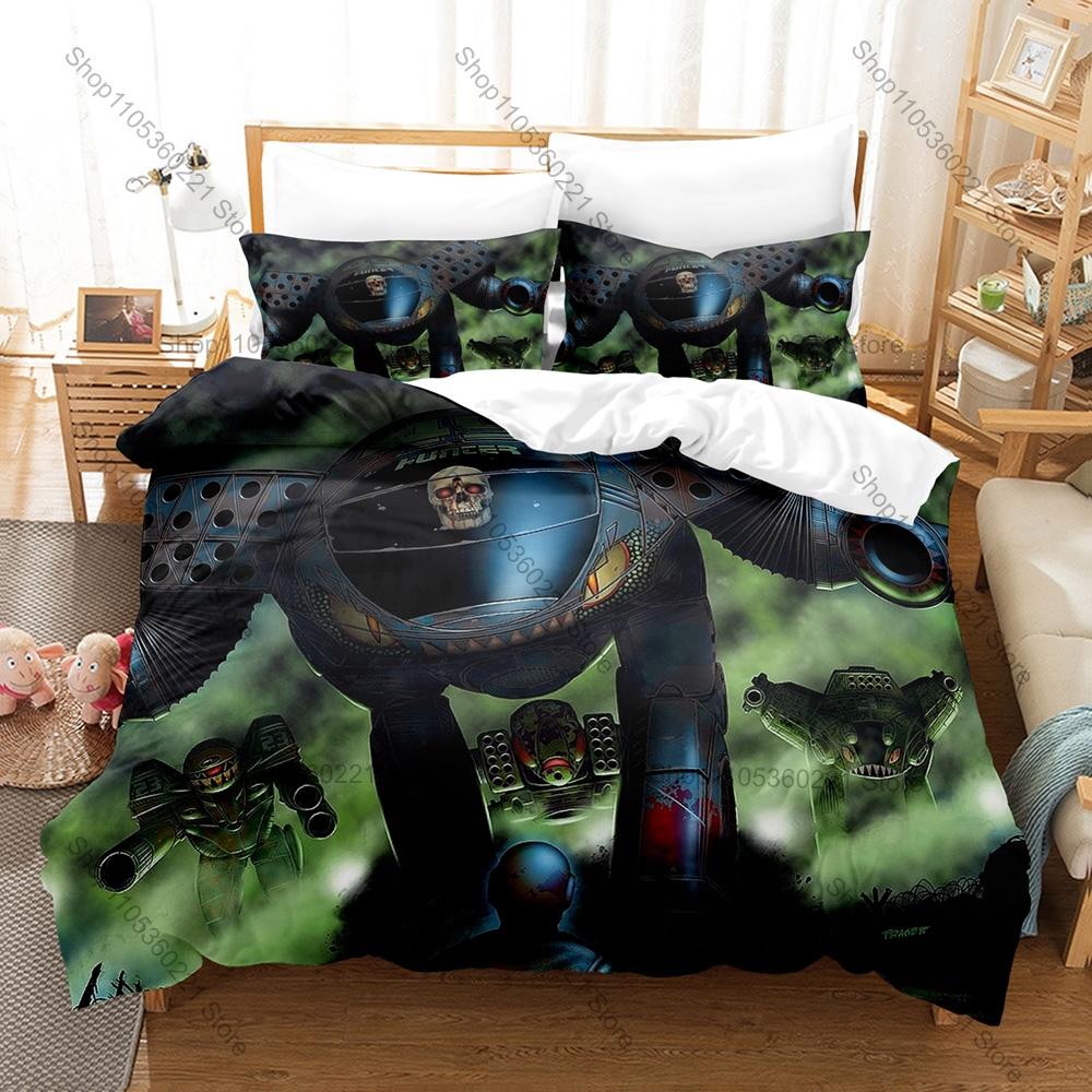 Man Made BattleTech The Board Game Duvet Cover + 2 Pillowcases Sci-Fi BattleMech Hex Tabletop Wargame Print Soft Bedding Decor