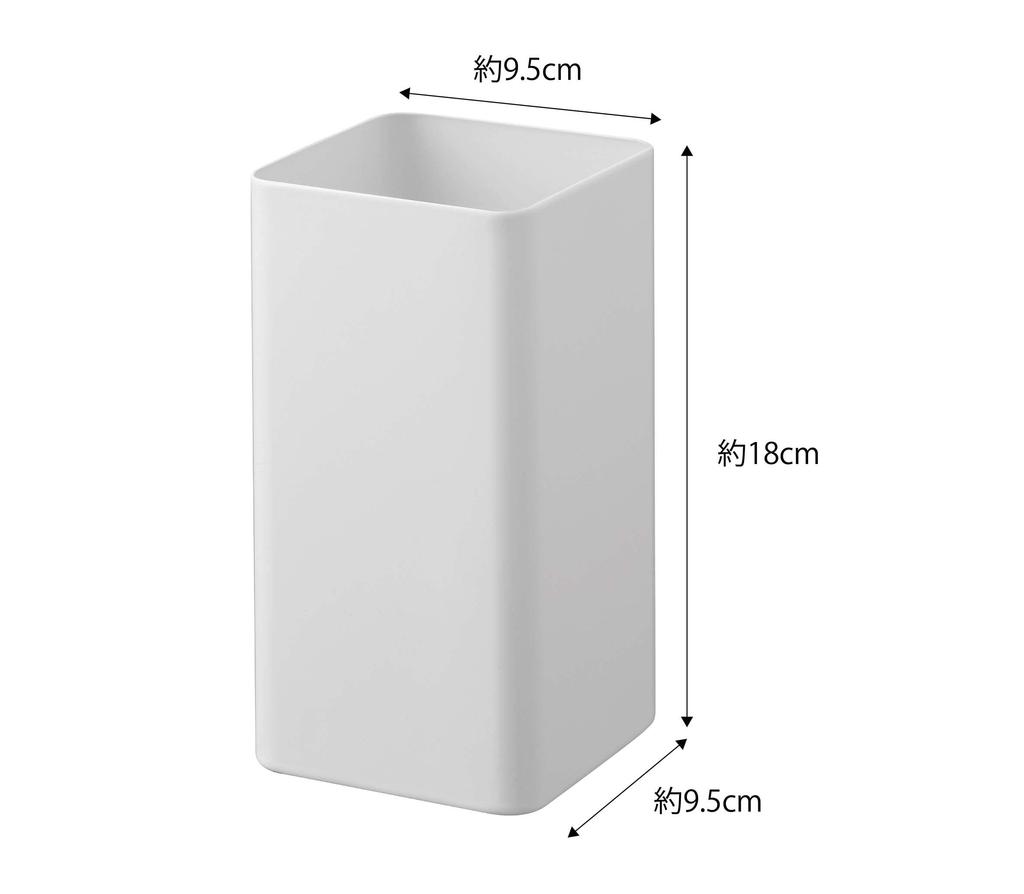 Yamazaki Kitchen Tool x x Compact yet Large 5183 Stand, Square, White, Approx. W9.5 D9.5 H18cm, Plate, Capacity,