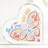 2D Flat, Christian Bible Verse Heart Acrylic Tabletop Decor Plaque, Butterfly Design, Home Decor Plaque Hanging Wall Art Decorative Garden Decoration