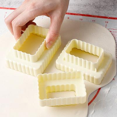 3ks/sada Čtvercové formičky na sušenky Diy Fondant Forma na cukroví Nářadí na zdobení dortů Vykrajovátka na cukroví Formy na pečivo Potřeby na pečení
