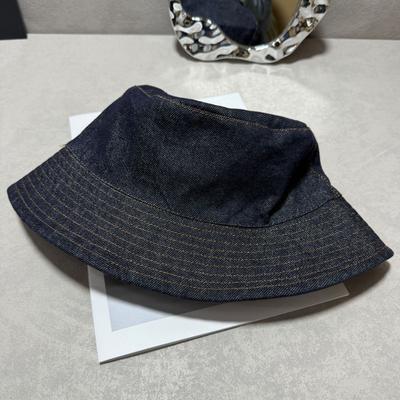 Chapeau seau en jean café à double face à porter avec des champignons glutineux, chapeau de soleil d'été pour femmes, protection solaire visage uni, chapeau bassine