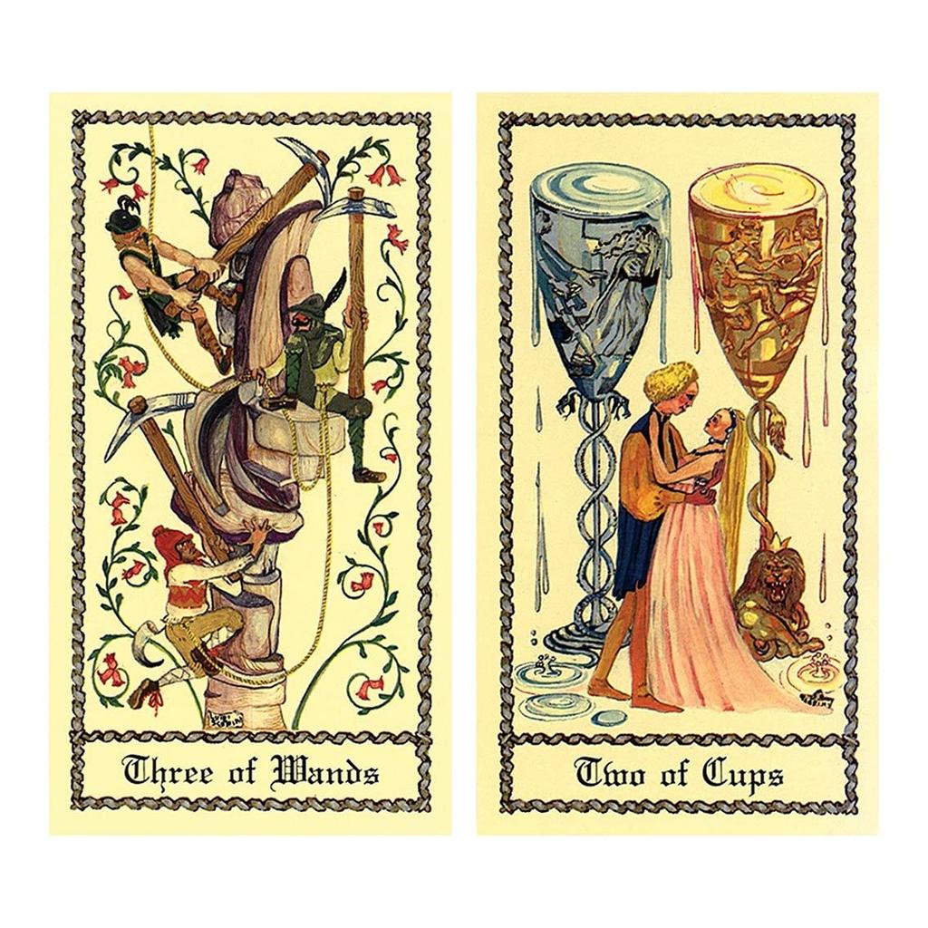 Kancharo 78-Card Tarot Card Set [The Medieval Scapini Tarot] Includes Japanese Tarot Card Instructions & Pouch (Authentic)