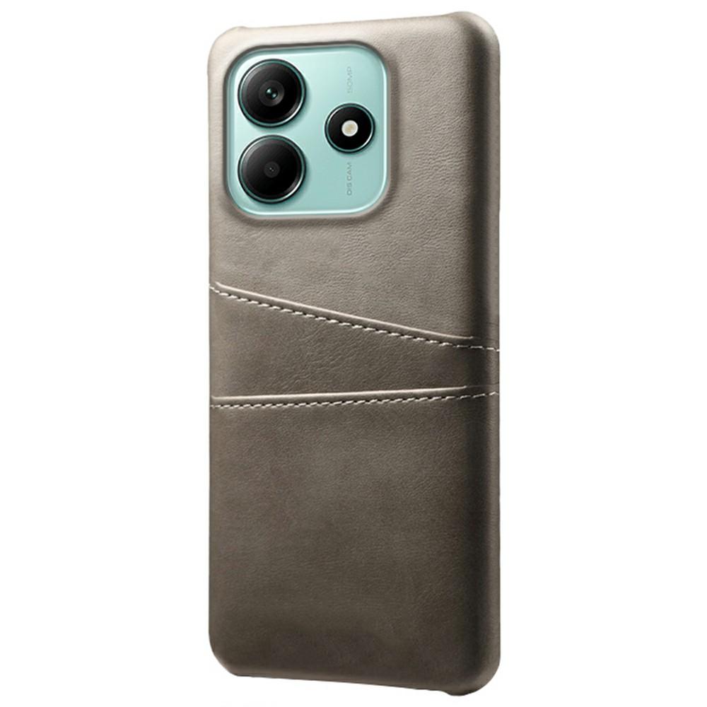 

For Xiaomi Redmi Note 14 5G Case Dual Card Slots PU Leather+Hard PC Phone Cover Grey