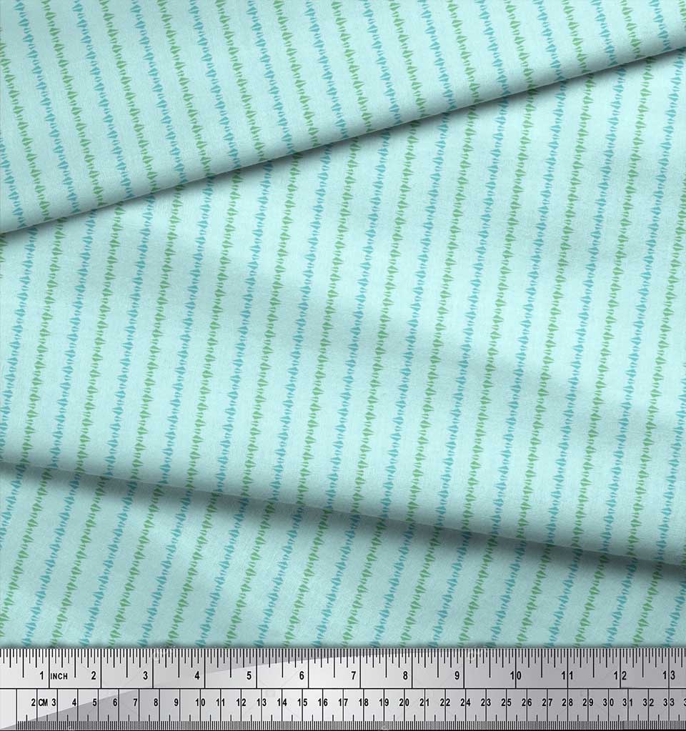 Soimoi Japan Crepe Satin Fabric Triangle Shirting Printed Craft Fabric by the Metre 42 Inch