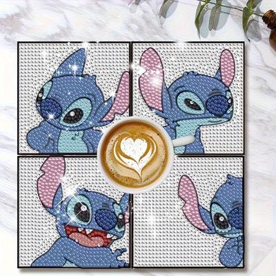 8pc/sets The Stitch Series Diamond Painting Coasters DIY Diamond Art Coasters 5D Full Drill Diamond Coasters Acrylic Round Cup