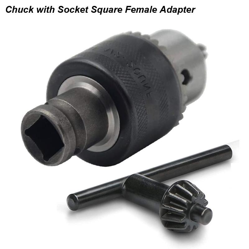1.5-13mm Converter 1/2"-20UNF Key Drill Chuck Thread Quick Change Adapter SDS 1/4" Hex Impact Driver Wrench Bit Connecting Rod