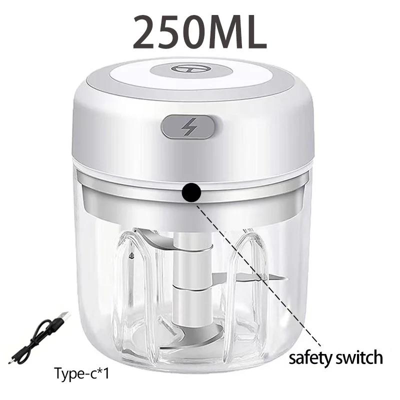 Electric Garlic Chopper Mini Food Processor USB Rechargeable Vegetable Cutter Ginger Onion Mincer Machine for Kitchen Baby Food