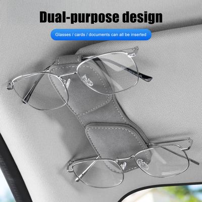 Yousheng Car Glasses Clip Magnetic Double Clip for Car Sun Visor Easy Install Auto Sunglass Holder Organizer for SUV Sedan Truck Holds 2 Pairs Glasses