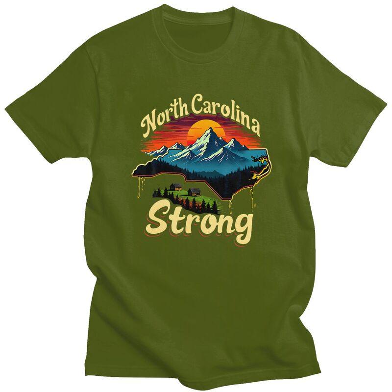 North Carolina Strong T Shirt for Men 100 Cotton Tshirt Fashion Summer Style Short Sleeve Tee Shirt Loose Fit Clothing Gift