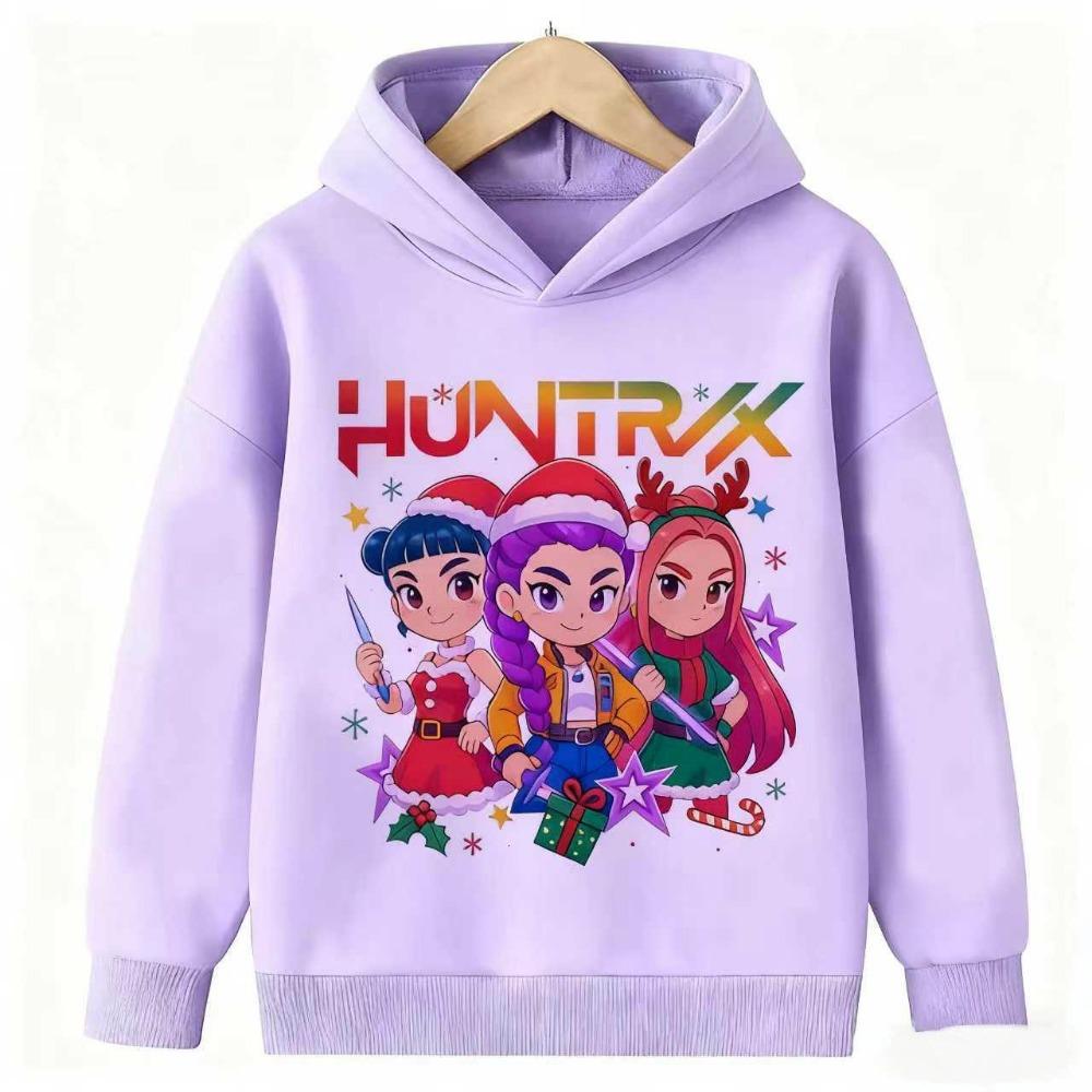 2025 New Kpop Devil Hunter Christmas Edition Children's Hoodie Manga Children's Sportswear Cute Tiger Printed Girl Children's Top