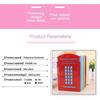 Bookends,1 Pair Heavy Metal Non Skid Sturdy Telephone Booth Decorative Gift for Bookshelf Office School Library (Bookends, Red)