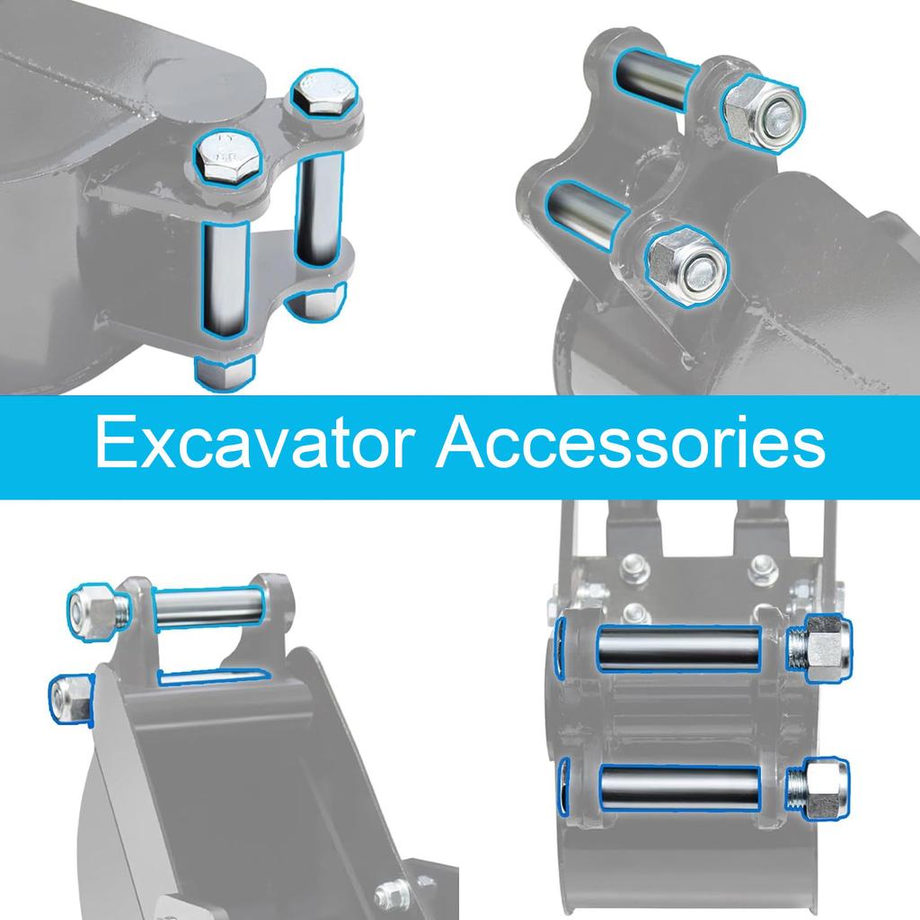 2 Pezzi Perni Escavatore 25mm Acciaio al Manganese Resistente all'Usura Perni di Collegamento Escavatore Accessori Escavatore
