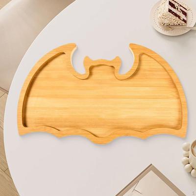 Halloween Serving Tray Fruit Dish Jewellery Dinnerware Wooden Appetizer Platter Decor for Autumn