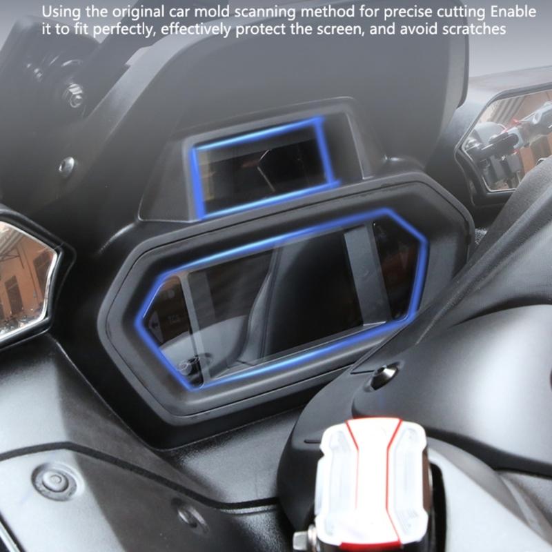 Kratzfeste Schutzfolie Klare Schutzfolie Einfach anzubringende Folie Leichte Armaturenbrettfolie für XMAX300