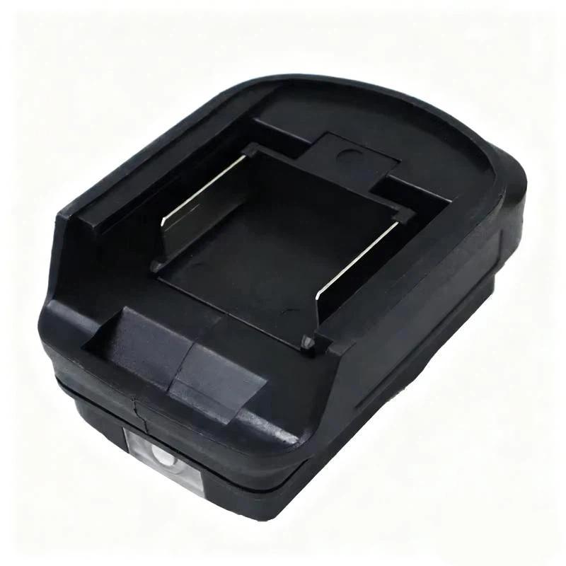 1 Peça Para Adaptador de Caixa de Bateria Li-Ion 18V Portas USB Duplas Power Bank Carregador de Telefone Lâmpada Conversora de Luz de Trabalho LED Lanterna