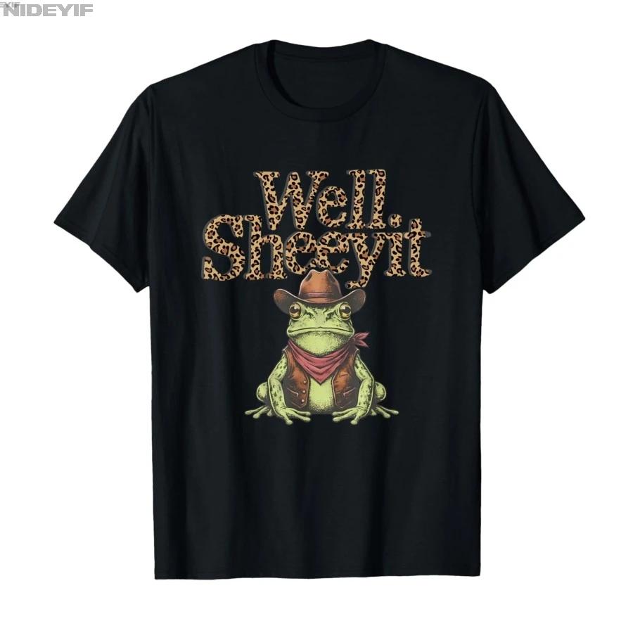 Well Sheeyit Leopard Shirt Funny Meme Cowboy Frog Western Tshirt For Men Women 100 Cotton T Shirts Short Sleeve Tops 04102 S