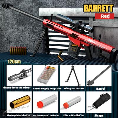 Barrett Soft-Bullet Gun Can Fire Toy Guns For Boys Outdoor Combat Sniper Rifles Manually Loaded Christmas Gift