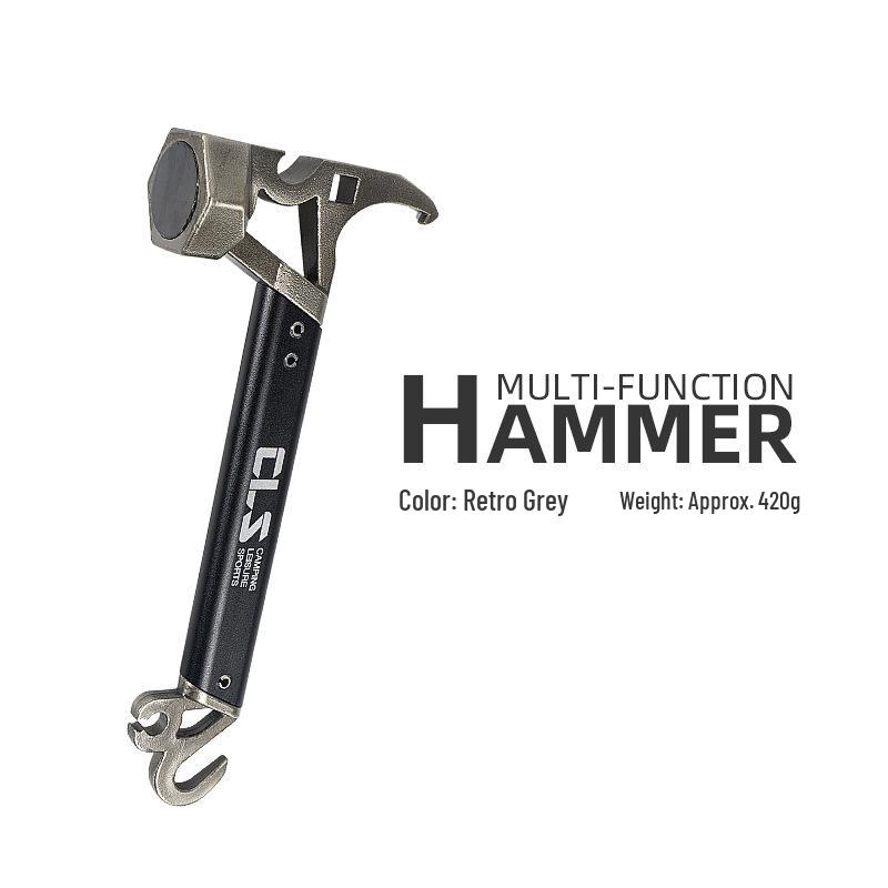 CLS Stainless Steel Multi-Functional Tent Hammer & Bottle Opener 225x100 mm