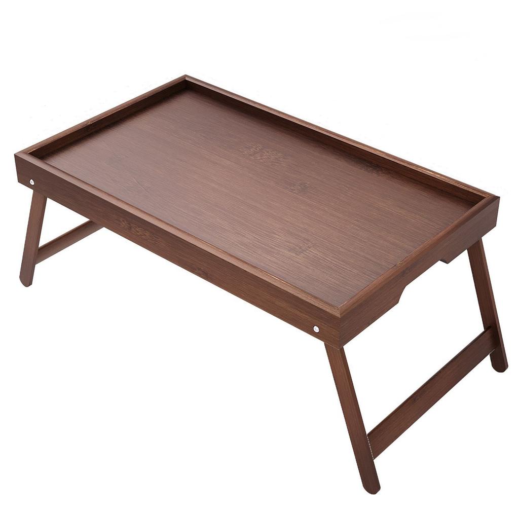 Portable Multifunctional Bamboo Serving Tray with Folding Legs Breakfast in Bed Tray for Sofa Serving Eating Working Reading