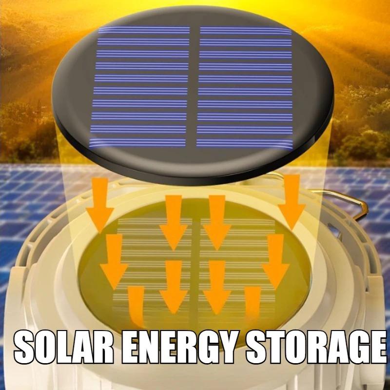 Solar Light Bulb Camping Light LED Solar USB Rechargeable Flashlight Tent Hanging Bulb For Outdoor Camping Supplies