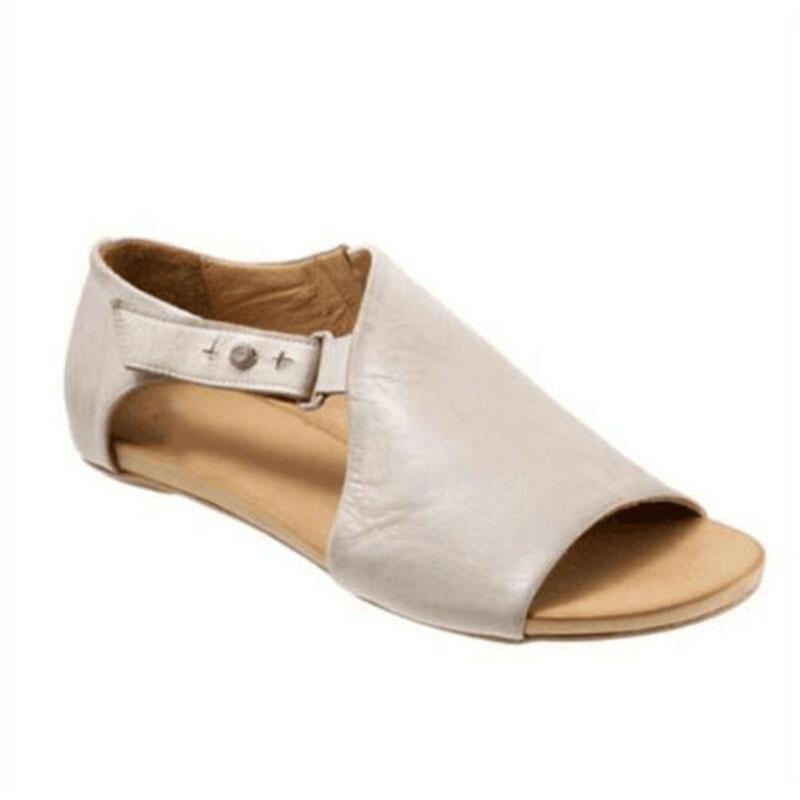 Fashion Women Gladiator Sandals For Summer Beach Open Toe Leather Shoes**