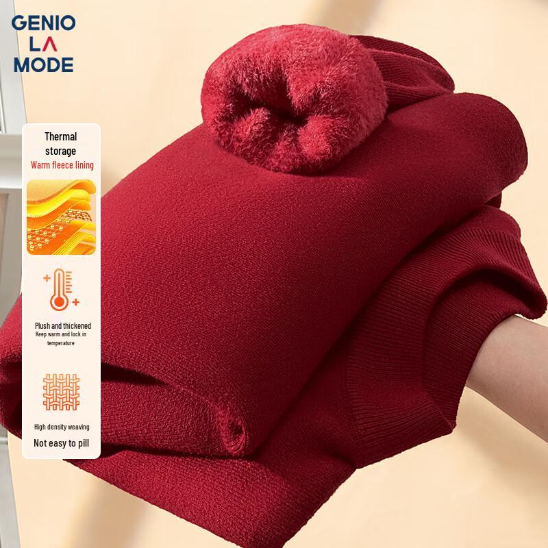 

GENIOLAMODE Men s Fleece-Lined Half-Turtleneck Sweater M