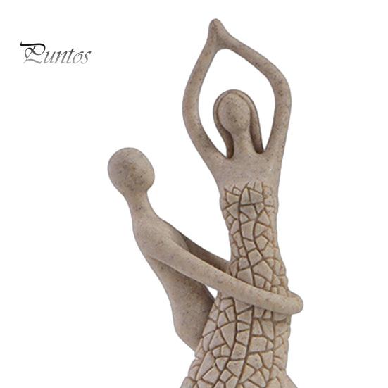 Artistic Home Accents Abstract Couple Sculpture Ornament, Resin Sandstone Style Statue, Romantic Durable Table Decor Embracing Figure for Living Room