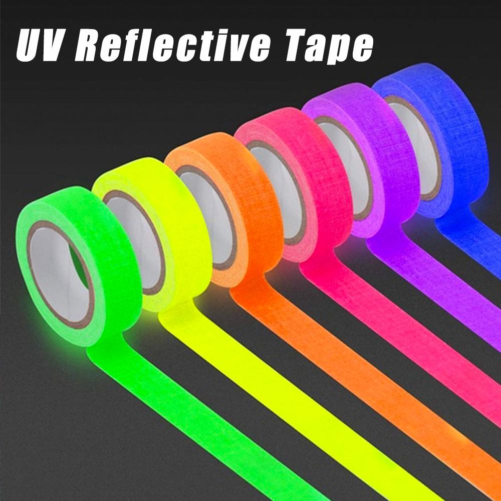 Adhesive Tape Under UV Black Light Fluorescent Neon Gaffer Blacklight Reactive Masking Cloth Party Stages Photography 5pcsPinstriping Tape 3