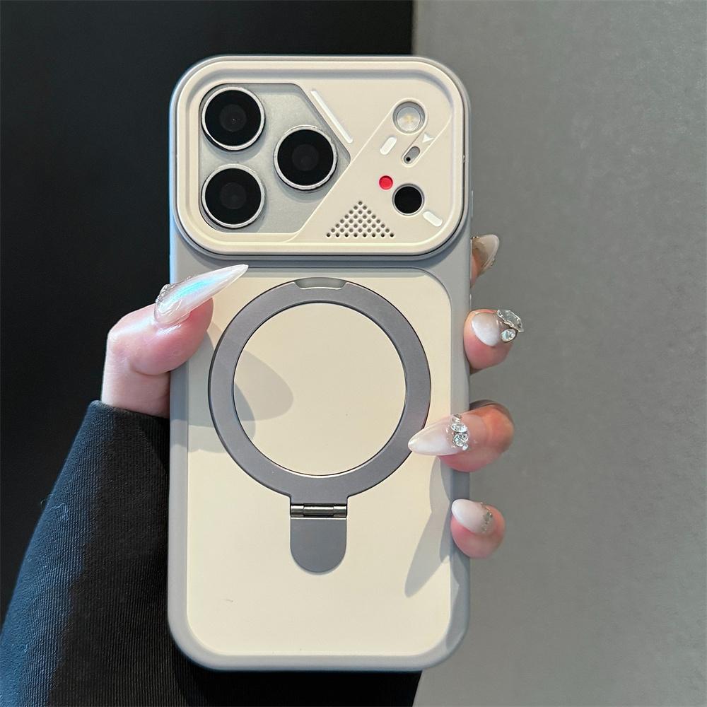 Matte Shockproof for Bracket Case For For Iphone 17 16 1 14 Plus 13 12 Pro Max 11 17Air Armor Protection Magnetic Cover
