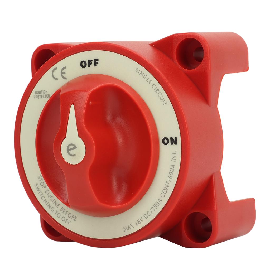 Battery Disconnect Switch 350A 48V 2 Gear Stud Red Strong Safety Marine Battery Selector Switch for RV Marine Automotive Battery 9004E