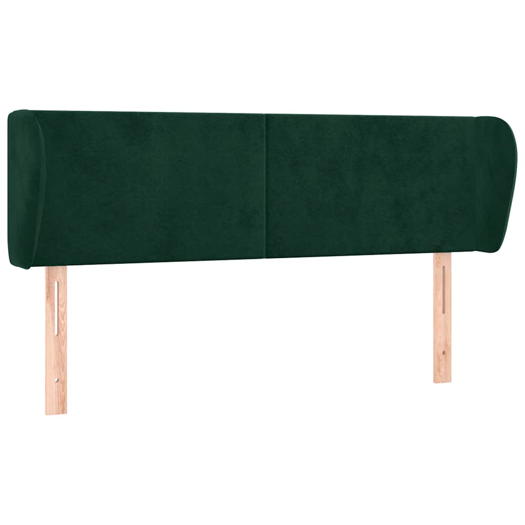 Vidaxl Wingback Headboard, Dark Green, 147X23X78/88 Cm, Velvety