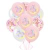 10 Stück/Los Cartoon Einhorn Rosa und Grau Latexballons mit Paillettenballons für Geburtstagsfeier Dekorationen