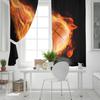 Basketball Flamme Fenster Vorhang Heimdeko Vorhänge für Wohnzimmer Schlafzimmer Küche Türvorhang