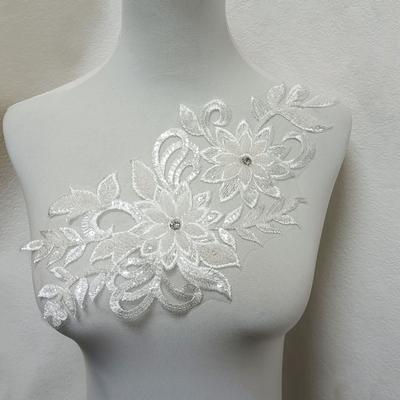 Three-Dimensional Versatile Bead Embroidery Mesh Sequin Embroidery Nail Drill Lace Embroidery Decorative Clothes Decal Accessories Sewing Lace