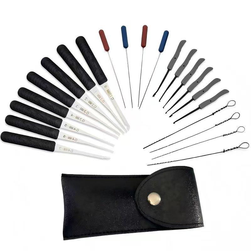 11Pcs Locksmith Extractor Tools Kit with Tension Wrench - Broken Key Removal Set for Home And Family Use Life Helper