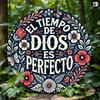Spanish Quote Metal Sign El Tiempo De Dios Es Perfecto 7.8 Inch Wall Art Decor Home Cafe Bar