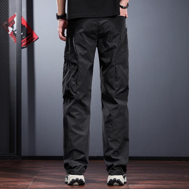 Jieleinuo Men's American Retro Loose Straight Outdoor Work Pants