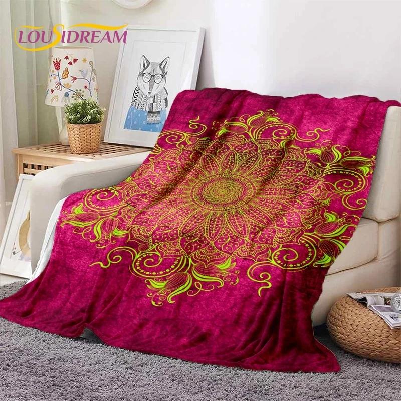 3D Mandala Yoga Flower Bohemia Meditation Nature Soft Flannel Blankets,Throw Blanket Comfortable Blanket for Picnic Beds Bedroom