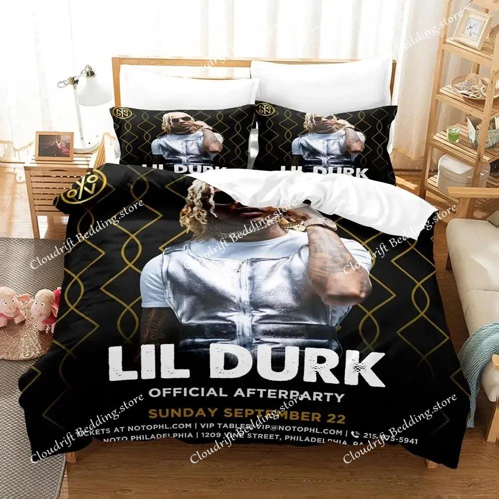 3D Print Lil Durk Rapper Bedding Set Duvet Cover Bed Set Quilt Cover Pillowcase Comforter King Queen Size Boys Adult Bedding Set