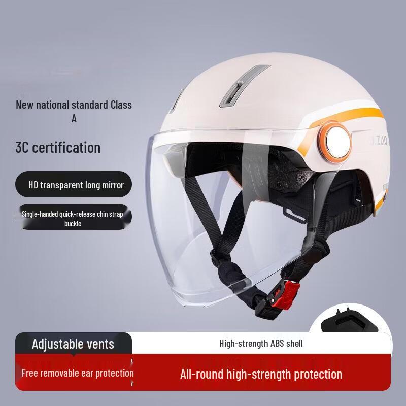 HANDUNYOU All-Season Electric Scooter Half Helmet with Dual Visors