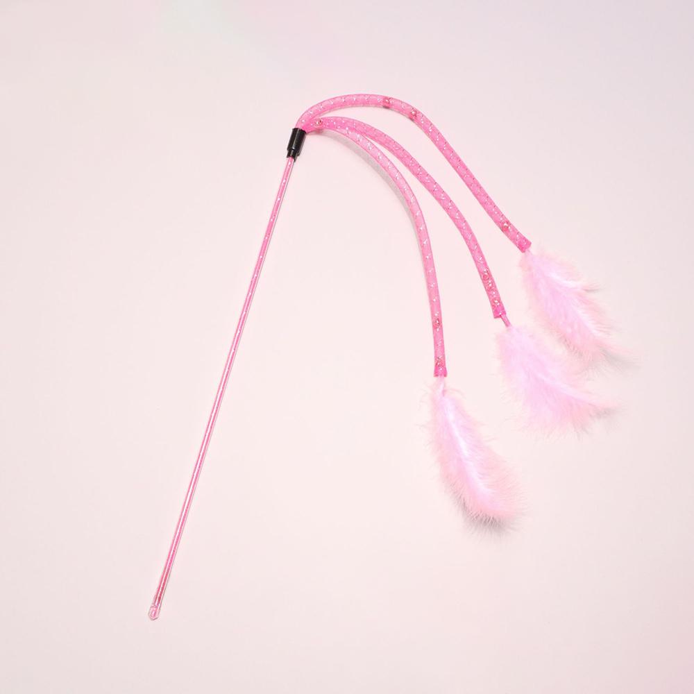 Feather Small Bell Cat Teaser Stick Cat Toy Wand Pet Toy Rod
