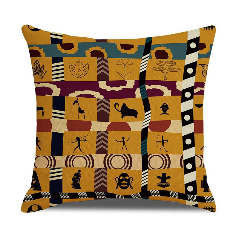 

Африканский этнический стиль Геометрическая цифровая печать Офисная диванная подушка Подушка Товары для нового дома 45 * 45Cm (without core)